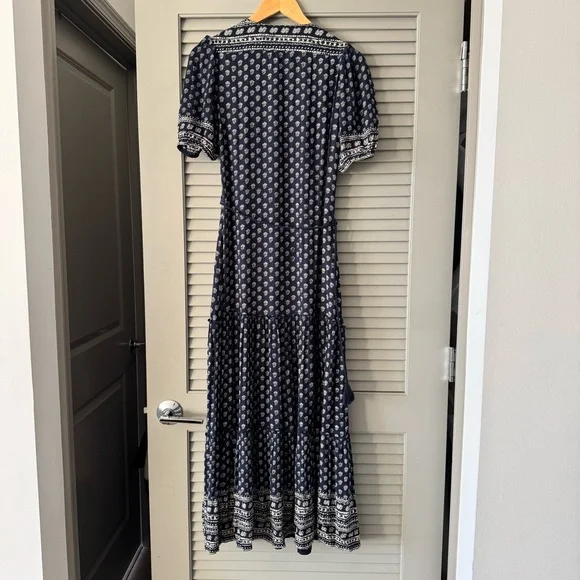 Faherty | Orinda Short Sleeve Maxi Dress in Lotus Floral Print - XXS - Picture 10 of 10
